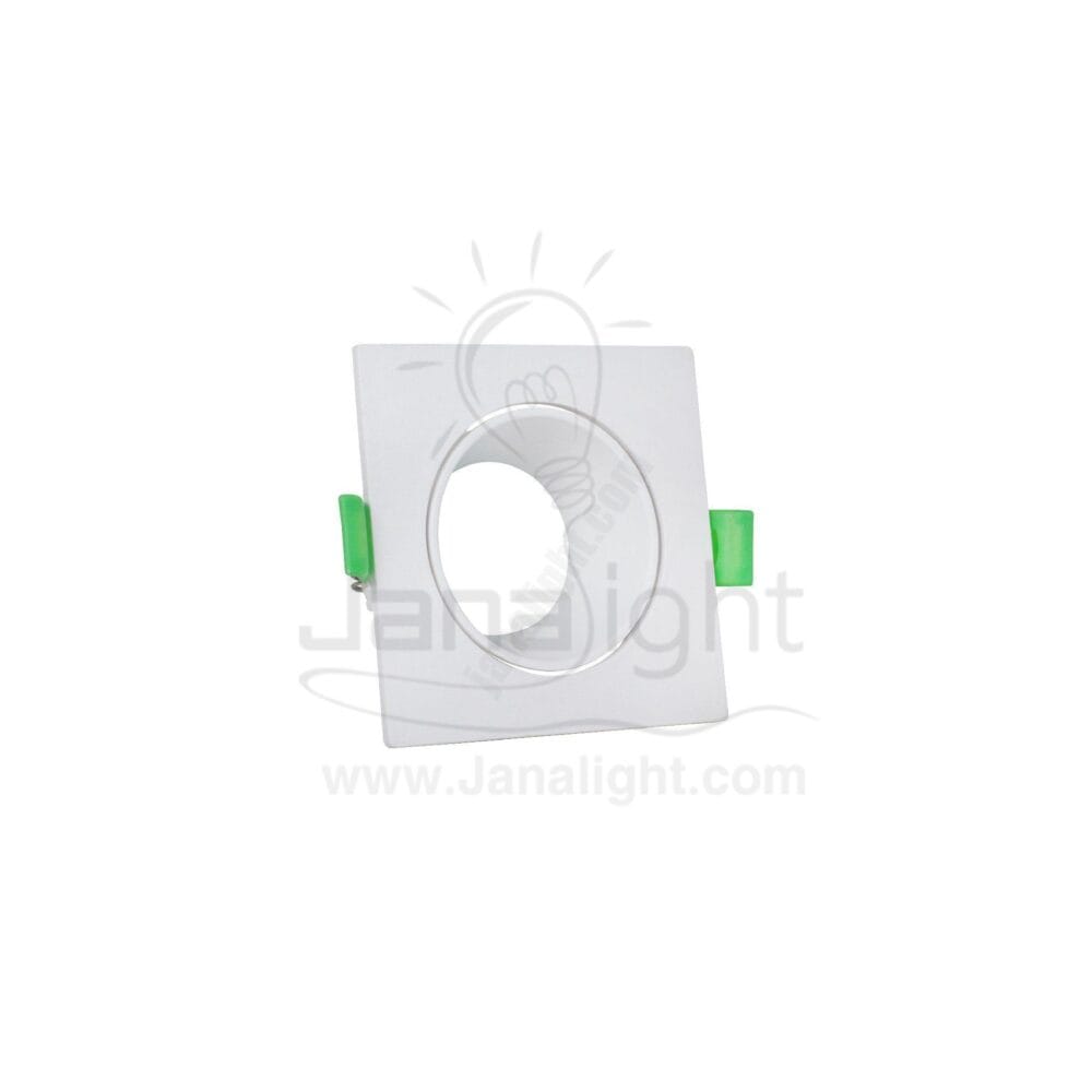 سبوت لايت فارغ متحرك مربع بلاستك ابيض جنى لايت JN404 single square white Spotlight frame